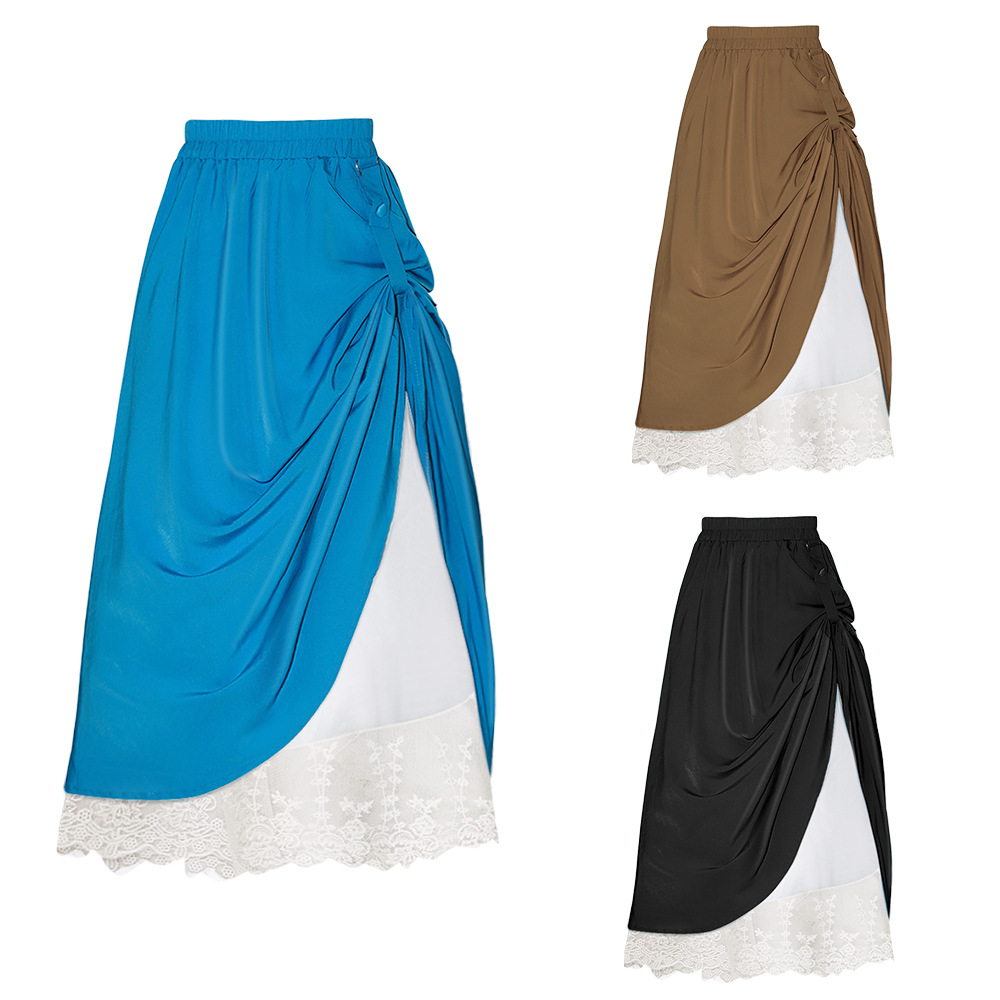 Skirts - Womens Steampunk Skirt Gothic Elastic Waist