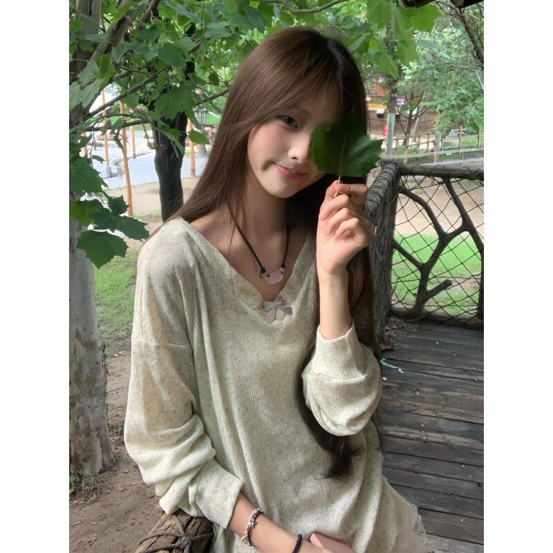 Korean Style Sweet V-neck Bow  - Blouses 评论和价格