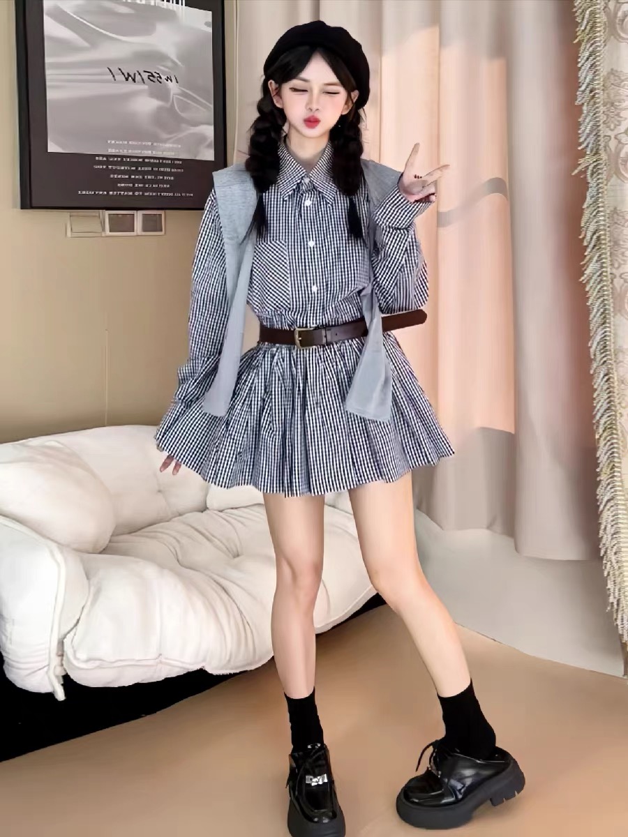 Early Autumn Korean Style Shir - Korean Style A Line Shirt Dress 评论和价格