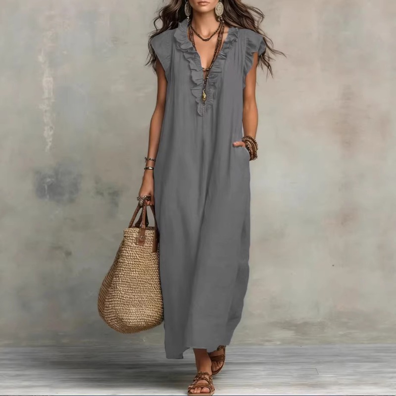 Women Spring Summer Boho Flutt - Boho Summer Beach Maxi Dress 评论和价格
