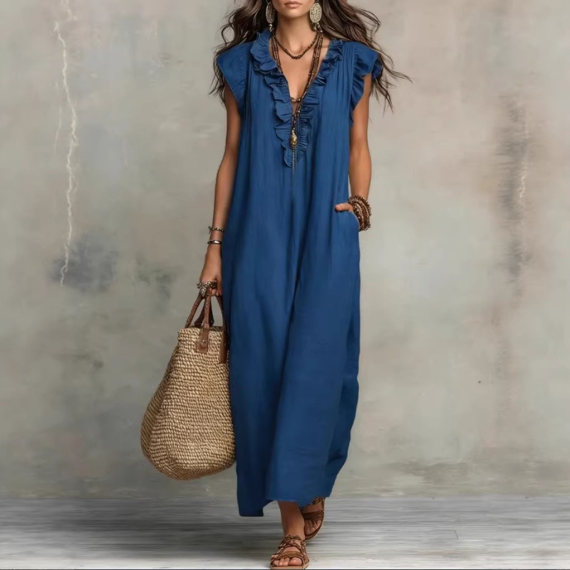 Women Spring Summer Boho Flutt - Boho Summer Beach Maxi Dress 评论和价格