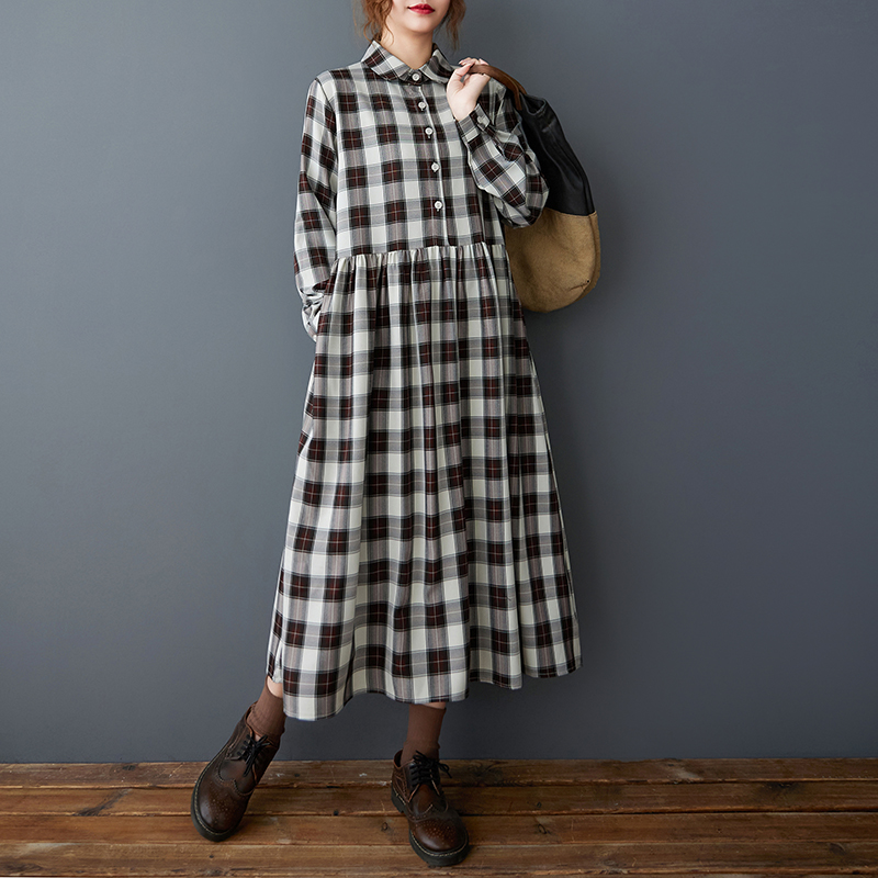 Spring Autumn Loose Korean Sty - Korean Style A Line Shirt Dress 评论和价格