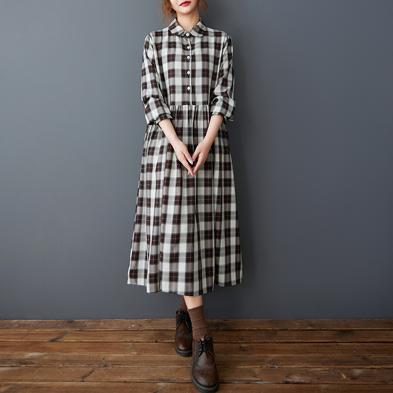Spring Autumn Loose Korean Sty - Korean Style A Line Shirt Dress 评论和价格
